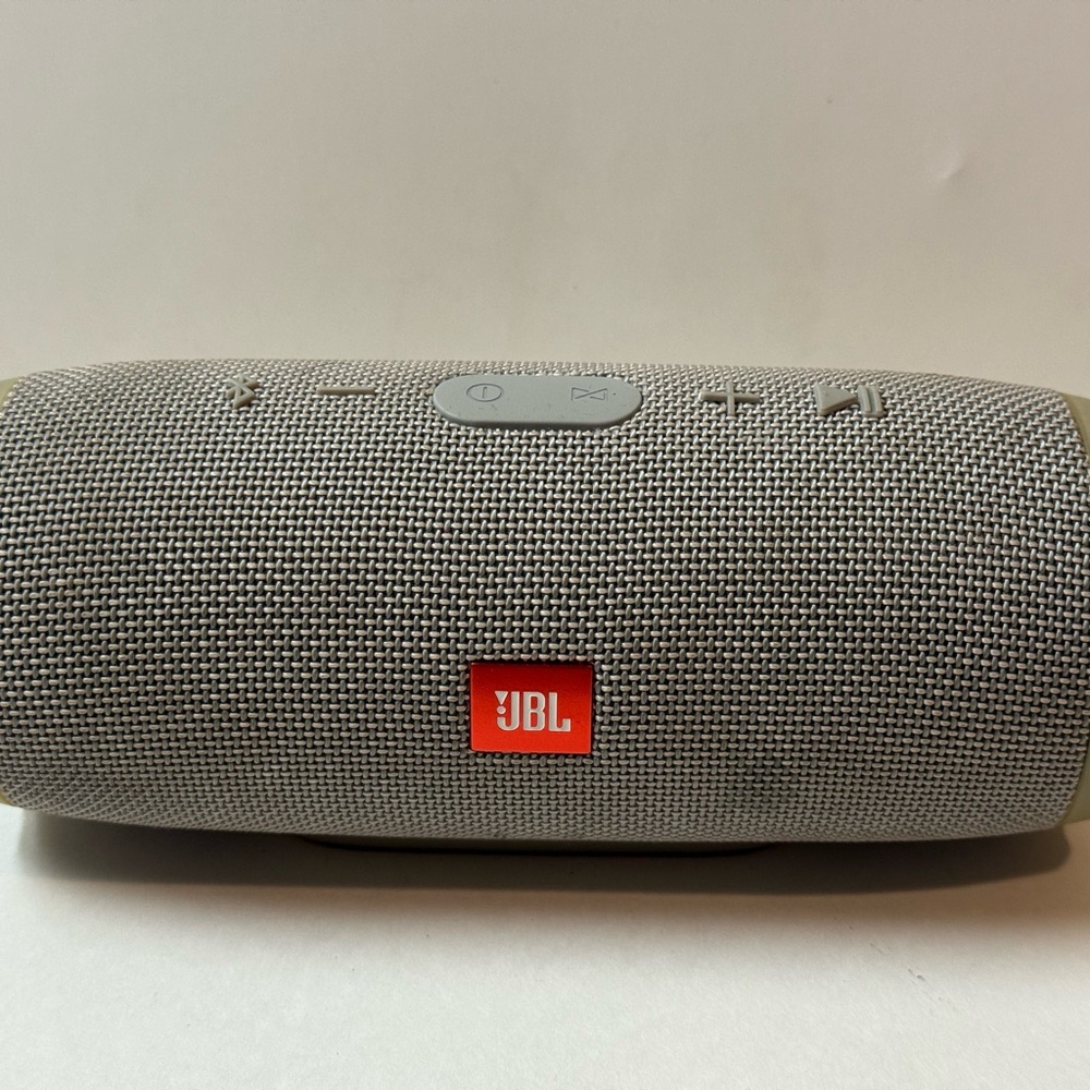 JBL Portable Speaker in Gray with Red Logo